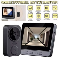Wireless Video Door Bell Phone Intercom System Monitor Doorbell Camera HD Night