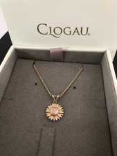 Rare 9k 9ct Clogau Yellow Gold Sunflower Daisy Flower Necklace Pendant 18” Chain