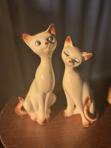 Vintage mcm porcelain siamese - mcm,