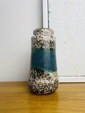 West German Vase Green Turquoise Fat Lava 