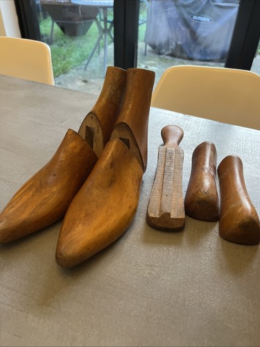 Vintage wooden hinged shoe - vintage, wooden,