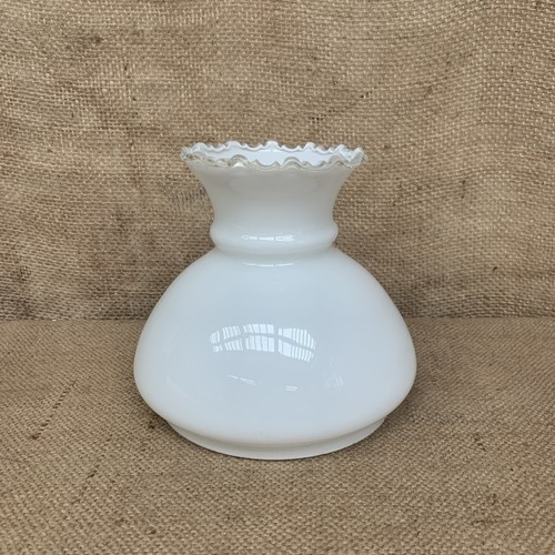 Milk glass light shade - glass, scallop