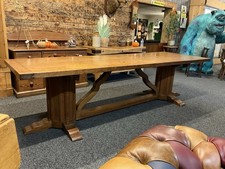 Large Oak Dining Table Antique Refectory Farmhouse 290cm