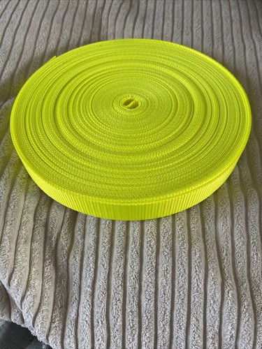 Yellow 25mm wide webbing strap - yellow,