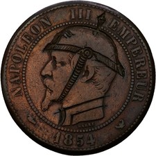 France 10 Centimos 1854