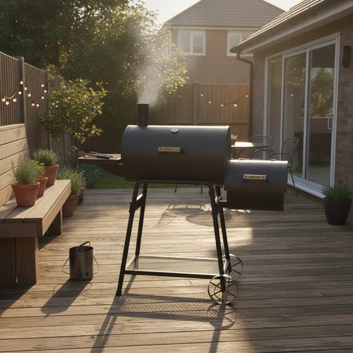 Cinder offset smoker charcoal - cinder,