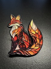 Fox Enamel Pin Badge Stained