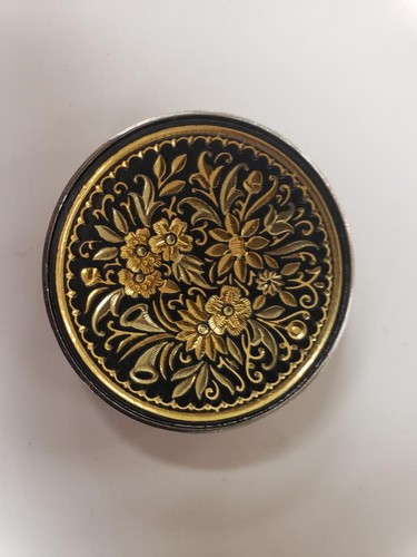 Damascene gold hair barrette - damascene,