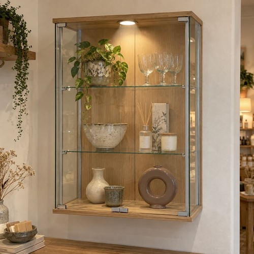 Oak wall mounted double door - wall,