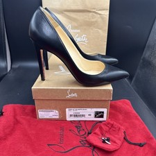 Christian Louboutin Pigalle 100 Black Leather  Court Heels Shoes Size Uk 7 Eu 40