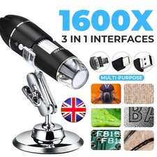 USB Digital LED 1600X 1080P Handheld Microscope Magnifier for Android Phone UK