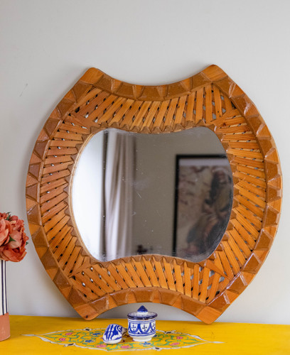 Wooden moroccan mirror - moroccan,