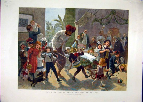 Old antique print christmas - print,