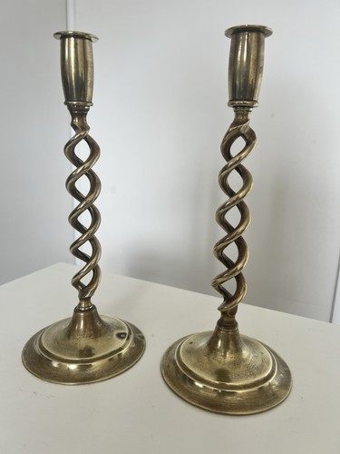 Pair brass candlesticks - of,