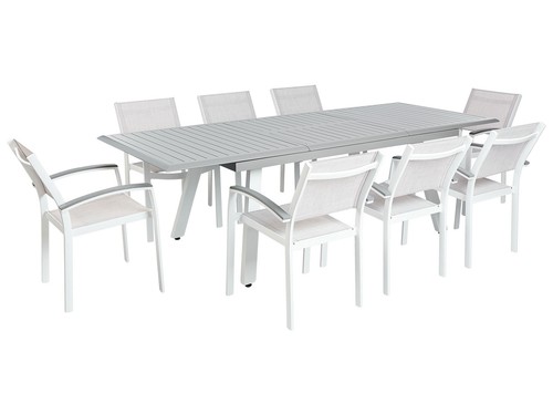 Dining set seater metal grey - dining, 8