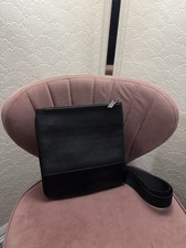 Armani Jeans Black AJ Black Leather Shoulder/Messenger/Man Bag