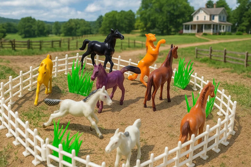 8pcs horse pony toy - 8pcs,