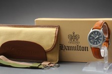 [Near MINT w/Box,paper] HAMILTON Khaki 9445 34mm Black Dial Date Qz Men's Watch