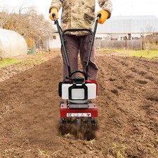 52cc Petrol Cultivator Rotavator Tiller Garden Allotment Soil Vegetable Patch UK