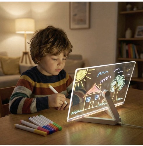 Kids led art drawing - &, board