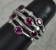 Boodles Raindance Style 18ct White Gold Ruby and Diamond Bubble Cluster Ring