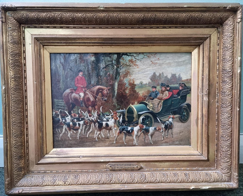 Hunting scene george derville - scene,