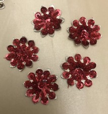 Pack Of 5 Gold RED Beaded