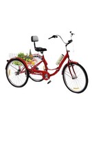 Adult Tricycle 24 Inch with Basket 3 Wheel Bicycle for Adults