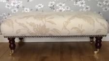 A new footstool in Laura Ashley Lloyd Natural fabric