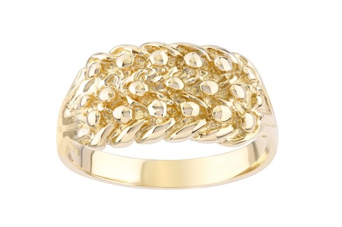 9ct yellow gold keeper - yellow, ring