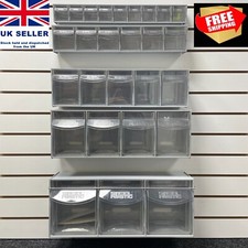 Slatwall Storage Tubs Plastic Box Tilt Bins Locking Bar Parts Van Tools Boxes