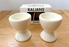 IKEA Raljans Egg Cups New In Box Pair Classic White Ceramic Pottery