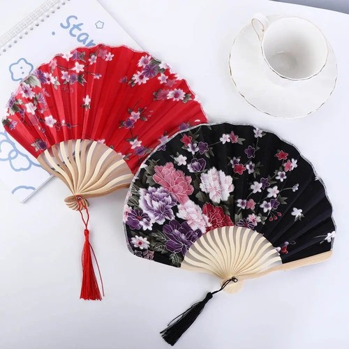 Vintage bamboo silk folding - vintage,