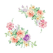 Stickers muraux 3D de fleurs colorées pivoine autocollants de