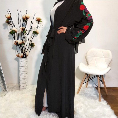 Embroidery dubai open abaya - open,
