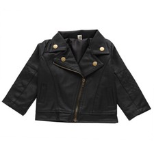 Girl Boy Faux Leather Coat