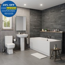 Modern Bathroom Suite Toilet WC Basin Sink Full Pedestal Double Ended Bath 1700