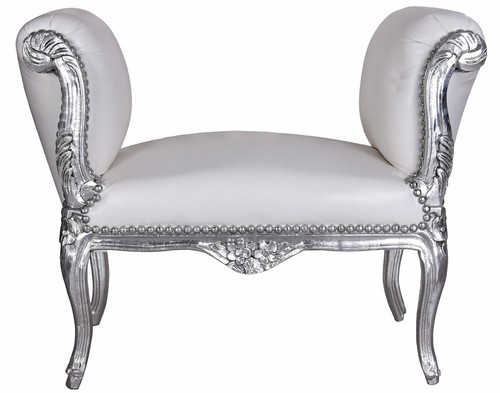White silver bench sofa - white,