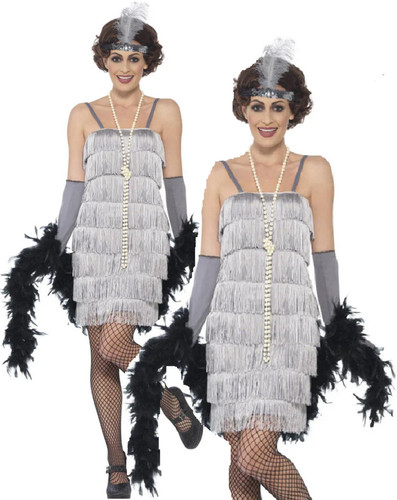 Ladies silver flapper 1920s - silver,