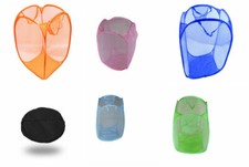 Laundary Bag Foldable Pop Up Mesh Washing Laundry Basket Bag ToyStorage