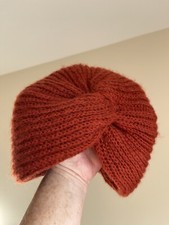 Primark Womens Terracotta Rust Acrylic Beanie One Size - Turban Style Head Wrap