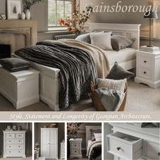 White Bedroom Furniture Bedside Table Chest of Drawers Wardrobe GAINSBOROUGH