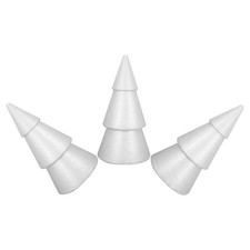3 Pcs Foam Christmas Trees Cone-shaped Craft Polystyrene Shapes DIY