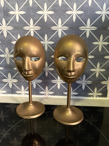 Vintage brass theatre mask - vintage,