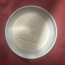 Lladro Trinket Dish Featuring A Pair Of Crested Grebes, One On Nest.
