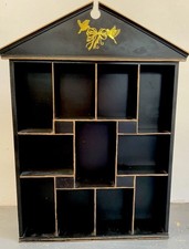 Small Wall Mounted Display Cabinet With Gold Highlights