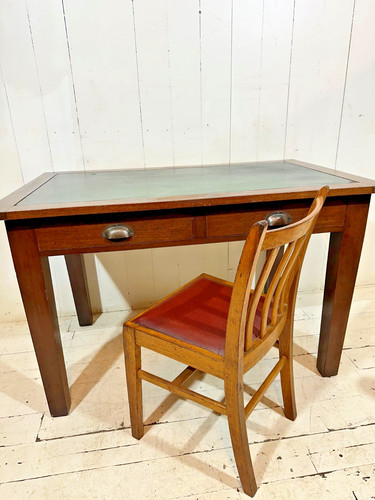 1950 solid oak and - solid, leather