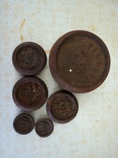 Mixed Lot Of Vintage Cast Iron Imperial Weights by Siddons 4lb, 3x 8oz & 2x 1½oz