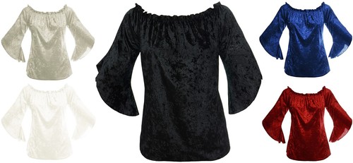 Crush velvet flared sleeve - crush,
