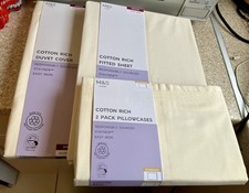 New Free Delivery Marks and Spencer M&S Home Single Cream Bedsheet Bundle Set